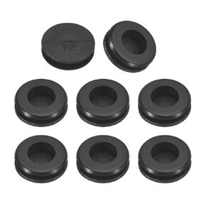 uxcell 32Pcs Rubber Grommets 4/8" (12mm) Drill Hole, 1/4" (9mm) ID Single Sided Hole Plugs Ring Gasket for Firewall Cable Wire Protecting, Black