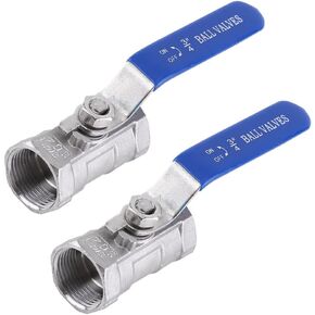 3/4" Ball Valve 1PC Type NPT Standard Stainless Steel 304 (Pack of 2)