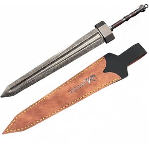Hot Game Damascus GreatSword Metal Martial Arts Weapon Sword Keychain 8.7 Sword Collection Cosplay Prop Backpack Decoration Desktop Display Decoration