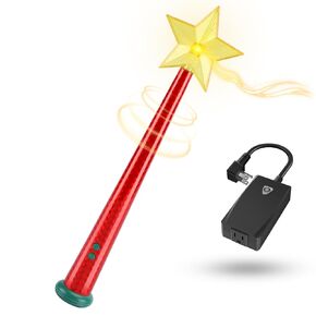 Magical Christmas Wand Remote Control Outlet | Christmas Tree Remote Control | Christmas Tree Decorations | Christmas Tree Ornaments | Remote Control Function | Smart Outlet with 100 Ft Range - Red