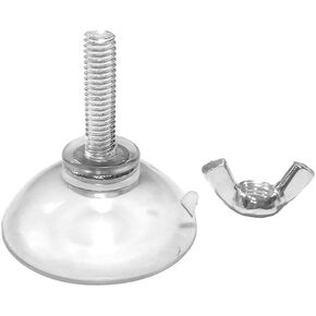 Strong Transparent PVC M6 Long Screw Suction Cup Hook,Extension Thread 2.2 cm-0.86 Inch,Suction Cup Diameter 4.4 cm-1.7 Inch (6 PCS, L-M6-D4.4-Wing NUT)