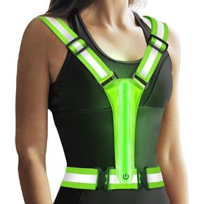 LED Reflective Running Vest Gear, Rechargeable 5 Lights Colors High-Visibility Reflective Running Gear with Adjustable Waist/Shoulder for Men Women Kids Night Running Cycling Walking Dogs