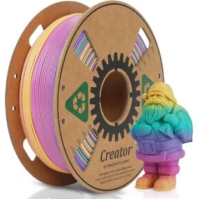 Creator High Speed PLA 3D Printer Filament 1.75mm, Rapid PLA for Max 500mm/s High Speed Printing, High Toughness, Dimensional Accuracy +/- 0.02mm, High Fluidity 3D Printing Filament 1kg Spool, Rainbow