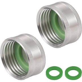 3/4 Garden Hose Caps And Plugs，Lead-Free，304 Stainless Steel Hose Bibb cap ，3/4" Garden Hose End Cap，Female Hose Cap ，2 Pcs…
