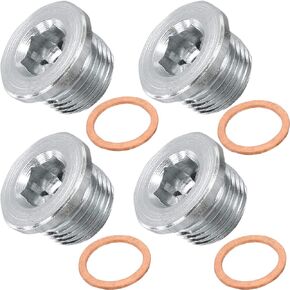 Inner Hex Head Pipe Fitting Plug Bung M18x1.5 Thread,O2 Oxygen Sensor Plug Pack of 4