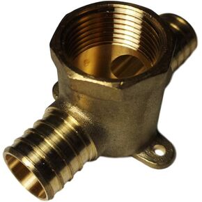 1 Piece XFITTING 1" Pex x 1" Pex x 1" Female Tee Drop Ear, Brass Crimp Fittings - Brass, Pex B