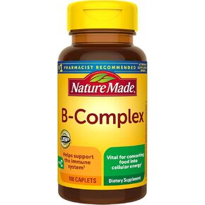 Nature Made B-Complex with Vitamin C Caplets, 100 Count (Pack of 3)
