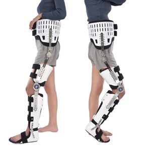 Knee Support Brace - Hip Knee Ankle Foot Orthosis Braces with Walking Boots for Hip Fracture Rehabilitation Equipment,Right