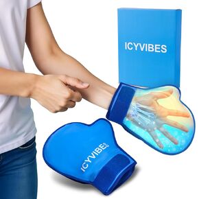 Premium 2 Gel Packs for Hot & Cold Therapy Carpal Tunnel Wrist Brace Reusable Ice for Injury Relief Compression Sleeve Wrap for Night Sore Treatment Physical Therapy FSA Eligible Hand Pain Injury