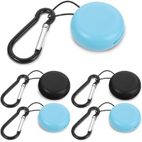 4 PCS Earplug Cases, Mini Storage Case Round Portable Ear Plug Holder with Keychains Travel Loop Ear Buds Organizer Small Potable Storage Case for Business Trip Storing Earplugs Trinkets Pills