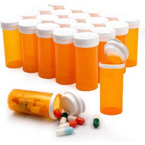 Wisesorb Desiccant Cap Pill Bottle, 30ml 20pcs Medicine Bottle, Pill Bottles Empty with Caps, Empty Pill Bottles, Prescription Medicine Containers Travel Pill Vials Clear Pill Case Organizers