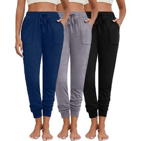 Neer 3 Pack Women's Sweatpants with Pockets, Soft Jogger Pants Lightweight Lounge Athletic Pants for Workout Running Yoga in Kuwait