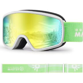 OutdoorMaster Tit Kids Ski Goggles OTG Snowboard Goggles with 100% UV Protection Kids Snow Goggles for Boys Girls Toddler
