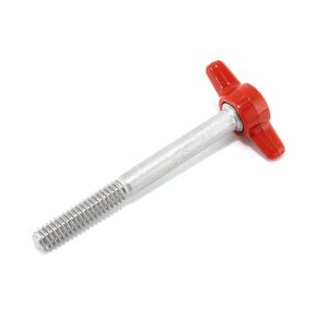 1/4"-20 x 2-1/2" Thumb Screw Stainless Steel - Red Tee Wing Plastic Knob - Standard/Coarse Thread Thumbscrew - Length: 2.500" - Proudly Built in USA - Package of (4)