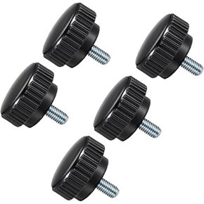 Knurled Thumb Screws, M8 Thread 15mm Thread Length 40mm Round Head, Plastic Knobs Clamping Screws - (Applications: for Sawing Machines), 5-Pieces