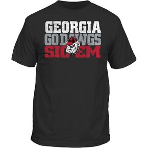 New World Graphics Georgia Bulldogs Sic Em T-Shirt - 2 Colors - Red and Black