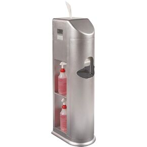 Zogics All-in-One Cleaning Station – Complete Sanitizing Station with Disinfecting Wipes Dispenser, Gel Dispenser, Trash Can and Storage, Black (1 Station)