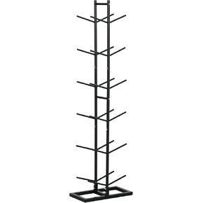 Soozier Ball Storage Rack, Vertical Basketball Rack, Steel Ball Holder Organizer for Gym Garage Classroom, 12-Ball Capacity, Black
