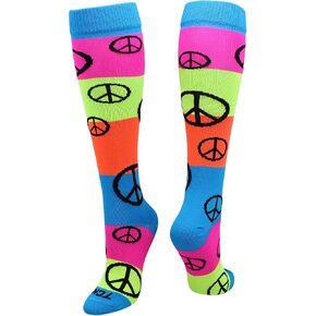 TCK Neon Rainbow Fun Print OTC Socks in Kuwait