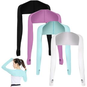 Katutude 4 Pcs Cooling Shawl Arm Sleeves for Women with Finger Holes Sun Protection