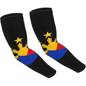 Cute Philippines Flag Arm Sleeves Philippines Sports Sun Cooling Arm Sleeve for Women Men Cycling, Hiking