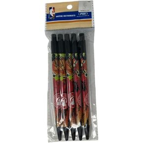 Pro Specialties Group NBA Atlanta Hawks 5-Pack Retractable Click Pens- Great Stocking Suffers and Party Favors