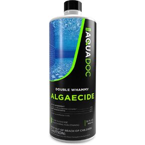 Copper Pool Algaecide for Swimming Pool - 90 Day Algaecide for Inground Pool to Prevent and Remove Pool Algae - Super Algaecide for Pool Opening - AquaDoc 32oz
