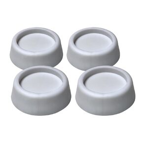 White Round Rubber Shock Absorbing Floor Anti-Vibration Isolator & Noise Reducing Mats Washer and Dryer Antivibration Pads Compatible with Washing Machine Stabilizer Super Silent (4 Pack)
