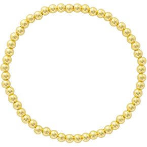 And Lovely 14K Gold or Silver Plated Bead Stretch Bracelet with 14K Gold Plated Star Charm - Stackable Stretch Bracelet - Set of 3