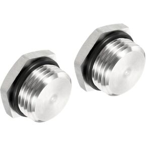 PATIKIL G1/2 Male Plug, 1 Pack Waterproof Dustproof 304 Stainless Steel Thread Hex Head Socket Solid Pipe Fitting with Sealing Rubber Ring
