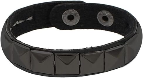 BaBakiak 3 Piece 80s Leather Studded Punk Bracelet, Rock Studded Leather Wristband for Men Women in Saudi Arabia