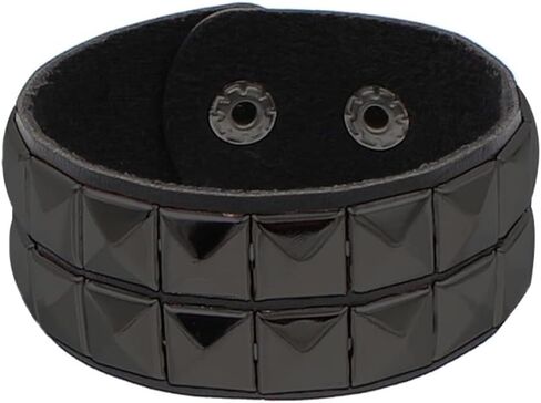 BaBakiak 3 Piece 80s Leather Studded Punk Bracelet, Rock Studded Leather Wristband for Men Women in Saudi Arabia