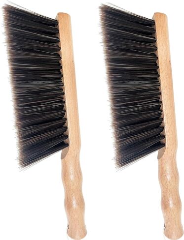 Counter Brush Hand Broom Hand Brush dust Brush 11.8inch Foxtail Bench Brush Beech Wooden Round Handle Handheld Brushes 5 Rows of Soft Bristles for Cleaning Dusting Counter Shop Table Car in Saudi Arabia