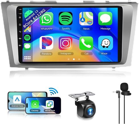 [8Core 6G+128G] for Toyota Camry 2006 2007 2008 2009 2010 2011 Android Car Stereo Wireless Apple Carplay Android Auto,9" HD 1280 * 720P IPS Car Radio GPS WiFi DSP Audio Bluetooth SWC Backup Camera in Saudi Arabia