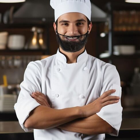 50Pcs Nylon Beard Nets Food Service,Disposable Black Beard Covers Prevent Beards from Falling Beard Net for Food Service,Cooking Cleaning,Building Home in Saudi Arabia