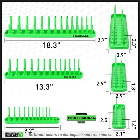 صينية تنظيم المقبس SWANLAKE، صينية حامل المقبس مكونة من 4 قطع. SAE ومتري، 1/4 بوصة، 3/8 بوصة (4 قطع صينية تنظيم المقبس) in Kuwait
