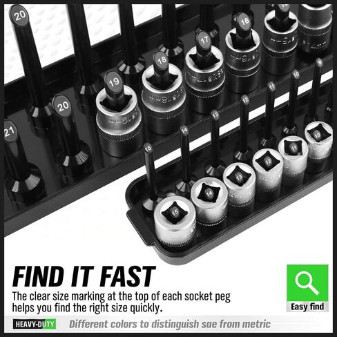 صينية تنظيم المقبس SWANLAKE، صينية حامل المقبس مكونة من 4 قطع. SAE ومتري، 1/4 بوصة، 3/8 بوصة (4 قطع صينية تنظيم المقبس) in Kuwait