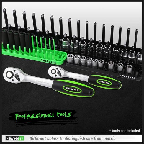 صينية تنظيم المقبس SWANLAKE، صينية حامل المقبس مكونة من 4 قطع. SAE ومتري، 1/4 بوصة، 3/8 بوصة (4 قطع صينية تنظيم المقبس) in Kuwait