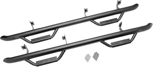 خطوات N-Fab Nerf لفورد F-150 | طول الكابينة، فولاذ شديد التحمل، أسود مزخرف | F0473QC-TX | يناسب 2004-2008 Ford F-150 / Lobo Quad Cab جميع الأسرّة، غاز SRW in Kuwait