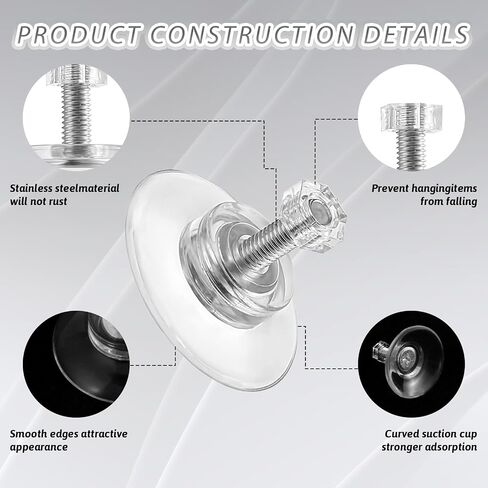 12pcs Thread Suction Cup, Window Suction Cup Hooks with M4 Metal Screw Rods and Nuts Heavy Duty Clear PVC Sucker Pads Strong Adhesive Suction Holder for Bathroom Wall Door Glass Car Shade(25mm) in Saudi Arabia