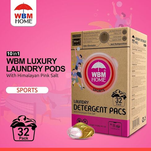 WBM Laundry Detergent Pods, Autumn Scent – 128 Pods in Recycleable Packaging for 10x Ultra Power Cleaning, Odor Defense for Activewear & Sports Shirts in Saudi Arabia
