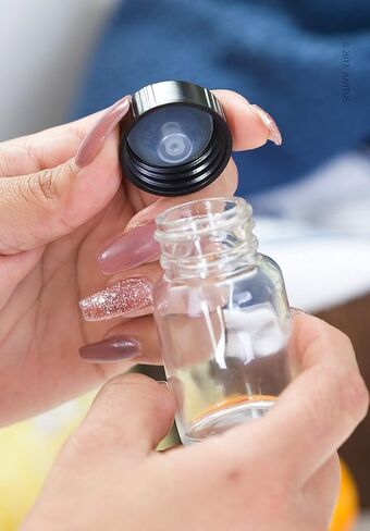 JUVITUS زجاجة ذات فم واسع من الزجاج الشفاف سعة 1 أونصة مع غطاء فينولي (24 عبوة) + قمع in Kuwait