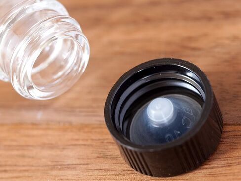 JUVITUS زجاجة ذات فم واسع من الزجاج الشفاف سعة 1 أونصة مع غطاء فينولي (24 عبوة) + قمع in Kuwait