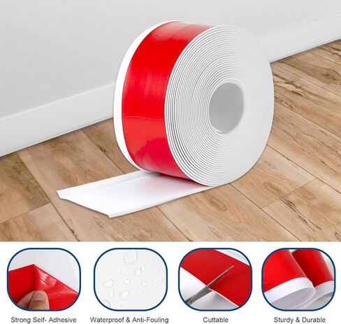 Yipscazo جدار قاعدة اللوح صب تقليم 4 '' × 20 قدم قشر مرنة وعصا كوف قاعدة لاصقة المطاط قاعدة الجدار قاعدة صب (رمادي) in Kuwait