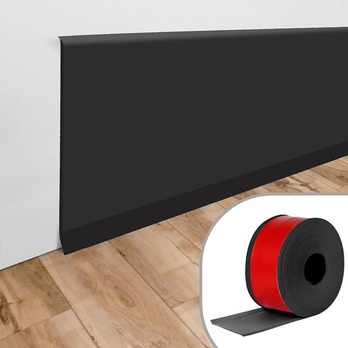 Yipscazo Wall Base Baseboard Molding Trim 4'' x 20 Feet Flexible Peel and Stick Cove Base Adhesive Rubber Wall Base Molding Trim (Gray) in Saudi Arabia