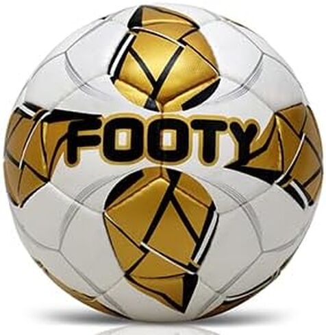 Footy Soccer Ball Size 4 - Hand Stitched, Leather Soccer Ball with Pump - Professional Youth Soccer Ball for Training in Saudi Arabia