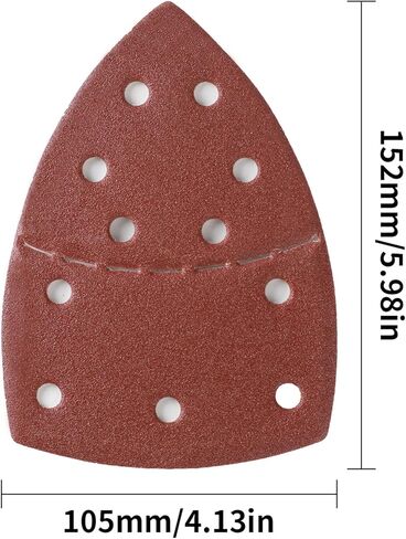 مجموعة من 25 قطعة من أوراق الصنفرة الرطبة والجافة - وسادات صنفرة بتفاصيل مثلثة مع 5 فتحات، وحبيبات متعددة (60/80/120/180/240) ورق صنفرة من كربيد السيليكون للخشب والحجر والأثاث والمعادن in Kuwait