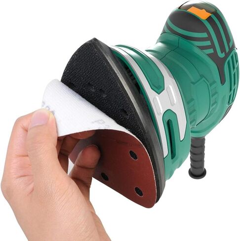 مجموعة من 25 قطعة من أوراق الصنفرة الرطبة والجافة - وسادات صنفرة بتفاصيل مثلثة مع 5 فتحات، وحبيبات متعددة (60/80/120/180/240) ورق صنفرة من كربيد السيليكون للخشب والحجر والأثاث والمعادن in Kuwait