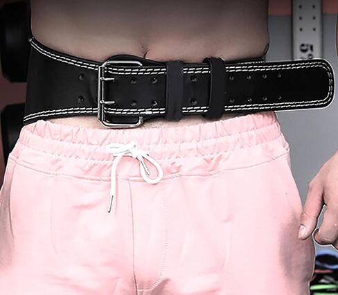 Weight Lifting Belts, PU Leather Blck 30.7 Inch to 34 Inch of Round Waist Adjustable Waist Belt for Weightlifting, Work Out, Sports and Exercise in Saudi Arabia