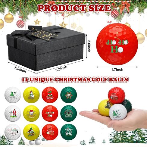 12 Pcs Christmas Golf Balls Funny Golf Ball Gift Set with Gift Box Snowman Santa Xmas Golf Ball Christmas Novelty Gift for Men Women Golf Lovers in Saudi Arabia